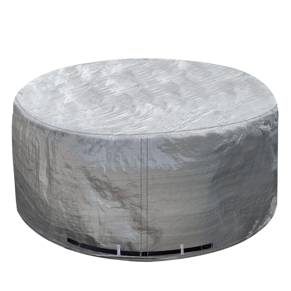 Round Hot Tub Cover Outdoor Waterproof Spa Cover Cap(83''x 20'') 600D Heavy Duty Polyester Hot Tub Cover Protector(Brown)
