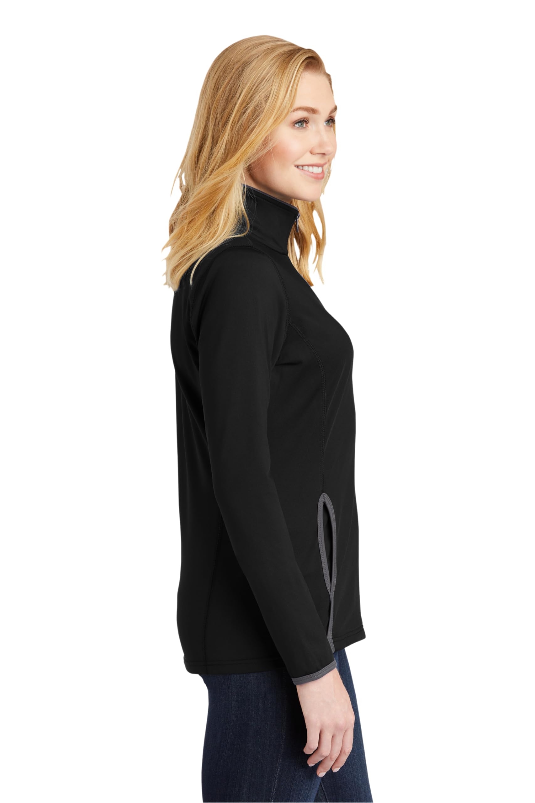 SPORT-TEK Women's Sport-Wick Stretch Contrast Full Zip Jacket