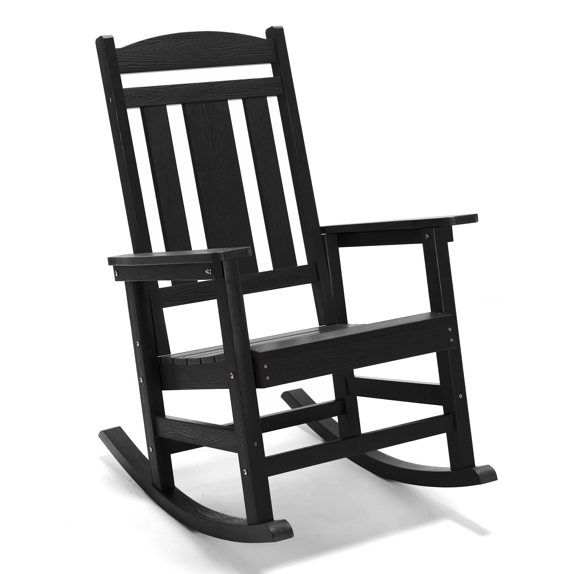LUE BONA Rocking Chair Outdoor, Weather Resistant HDPS Plastic Rocker Chairs, 350lb Heavy Duty, Oversized Porch Rocker for Adult, High Back Smooth Rocking Chairs for Outdoor & Indoor, Aruba Blue