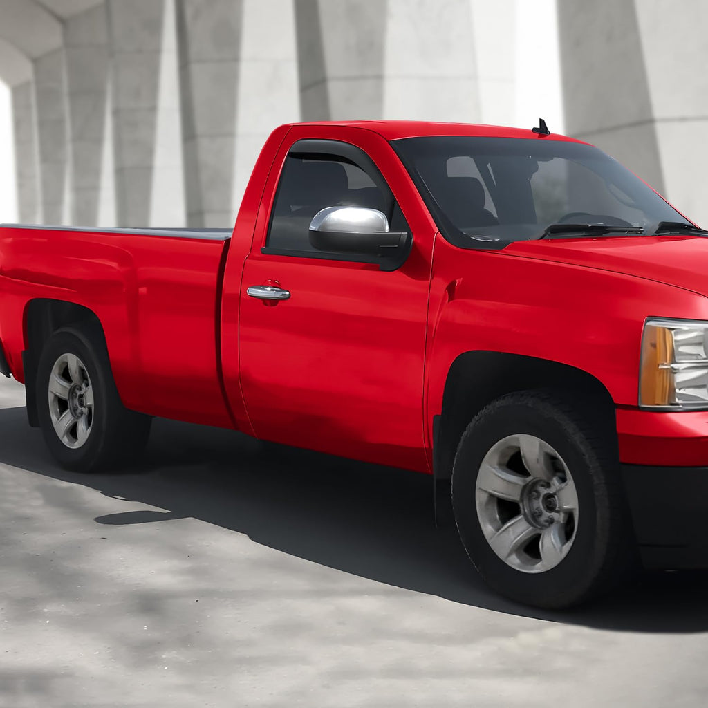 Voron Glass in-Channel Extra Durable Rain Guards for Trucks Chevrolet (Chevy) Silverado/GMC Sierra 2014-2018 Crew Cab, Window Deflectors, Vent Window Visors, 4 Pieces - 220009