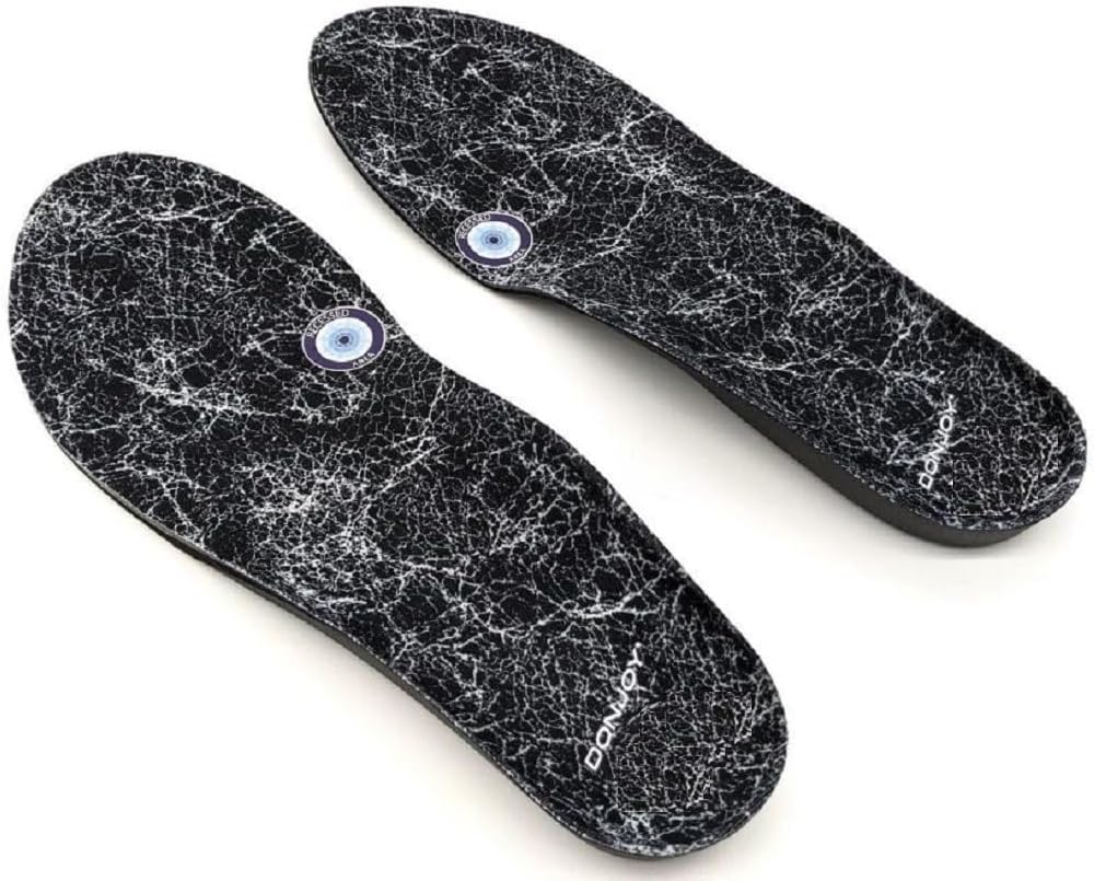 DonJoy Arch Rival Pre-Fabricated Silver-Coated Fibers Woven Orthotic Inserts Pair with Elevated Heel (Size A, Black)