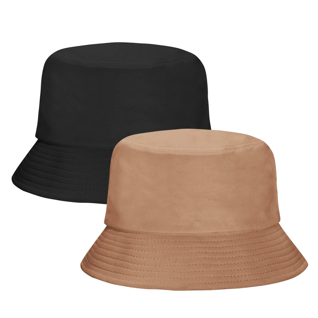 Rosoz 1 & 2 Pack Bucket Hat for Women Men Summer Travel Beach Sun Hat Outdoor Cap Unisex Bucket Hats