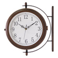 BESTIME 66264A 16-Inch Double Sided Metal Wall Clock with Antique Red Copper.Sturdy Frame,Easy Read,Garden,Home Décor,Indoor,Outdoor,Farmhouse,Yard,Station,Office,Photography Props.