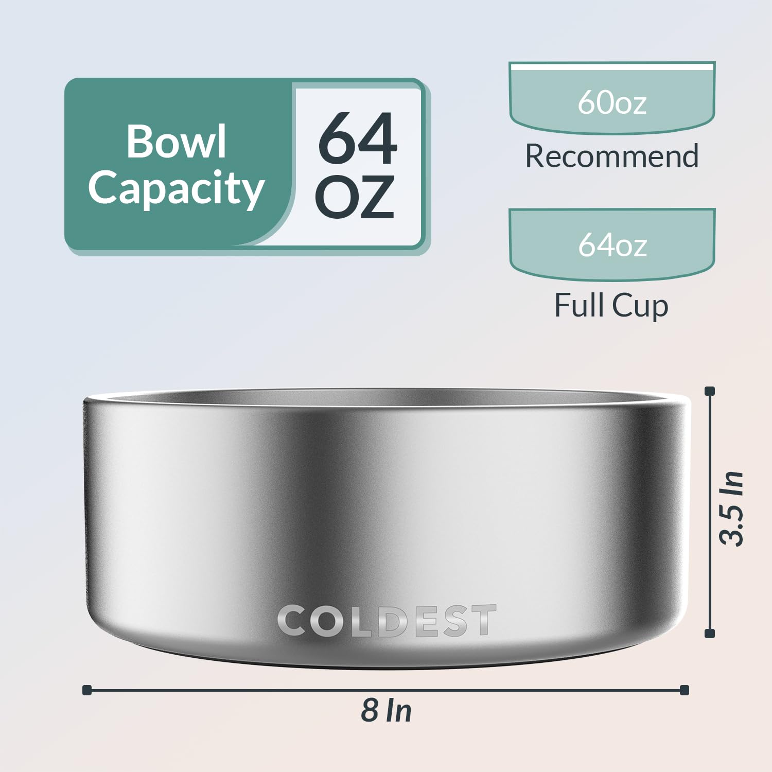 Coldest Dog Bowl - Anti Rust Metal, Non Slip, 3 Layers Insulated Stainless Steel Dog Bowls - Spill Proof & Heavy Duty - Water Bowl for Dogs, Cats & Pets, Dish Washer Safe (21 oz, Mars Red Glitter)
