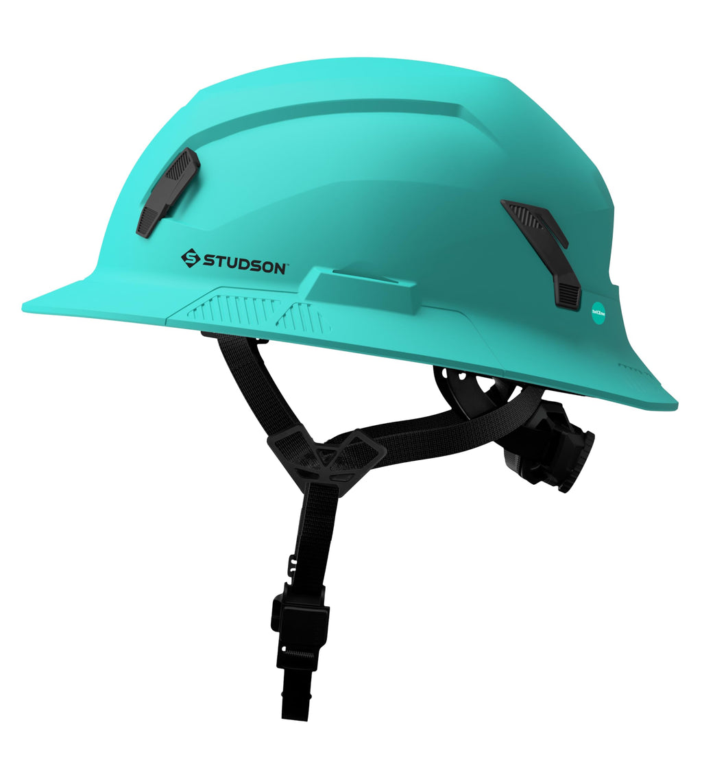 STUDSON SHK-1 Full Brim Safety Helmet: ANSI/ISEA Z89.1 Type II Compliant (R 2019), Lightweight & Breathable, NFC Emergency Contact Chip, One Size, Class C & E Protection