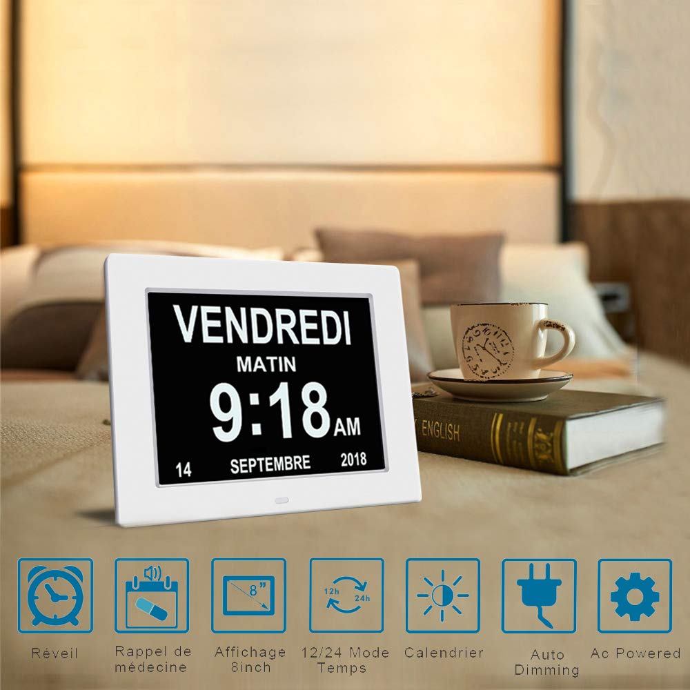 Kids Digital Alarm Clock Colorful, 7" Large LED Time Display Children's Sleep Trainer, Eye-Caring Digital Clock for Girls Boys Bedrooms Bedside, 17 Alarm Clock Settings Easy to Use Kids Birthday Gift