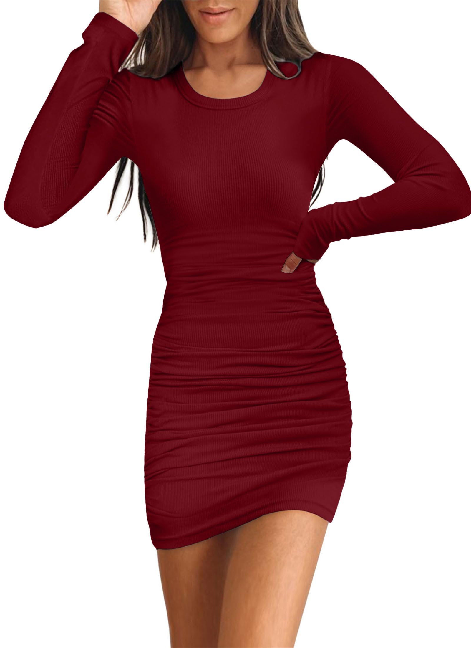 Valiamcep Womens Summer Tank Dress Crewneck Sleeveless Ribbed Knit Slim Fit Bodycon Mini Dresses