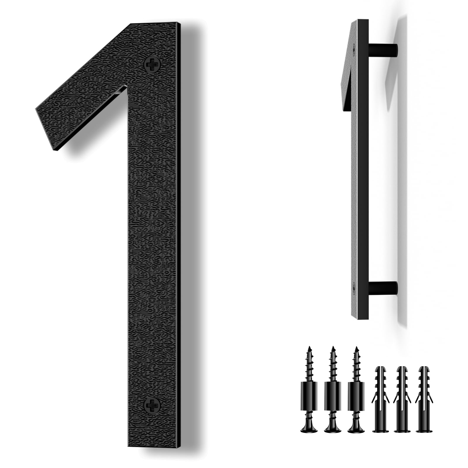 8 Inch Black Floating Arrow Signs, Modern Outdoor Plastic Directional Signs for Wall Yard Street