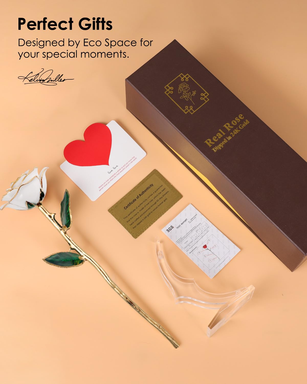24K Gold Dipped Real Rose – Handcrafted, Bold, One of a Kind – Romantic Gift for Her – Ideal for Birthday, Anniversary, Mother’s Day, Valentine’s (Black)