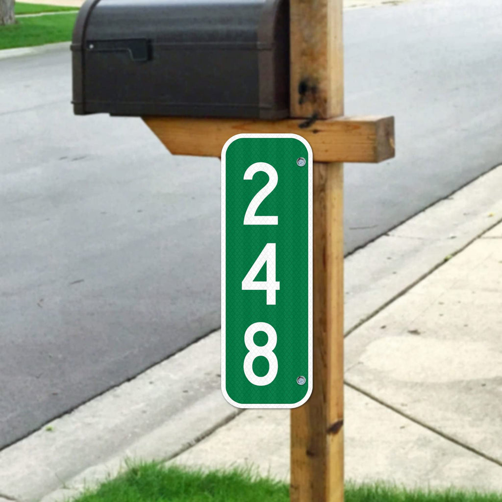 911 Address Number Sign, Custom Emergency Reflective Mailbox Sign, Visible Day & Night, Ideal for Driveway, Multi Unit Buildings and House, 6x12 Inches, 3M EGP Reflective .040 Aluminum, Fade Resistant,