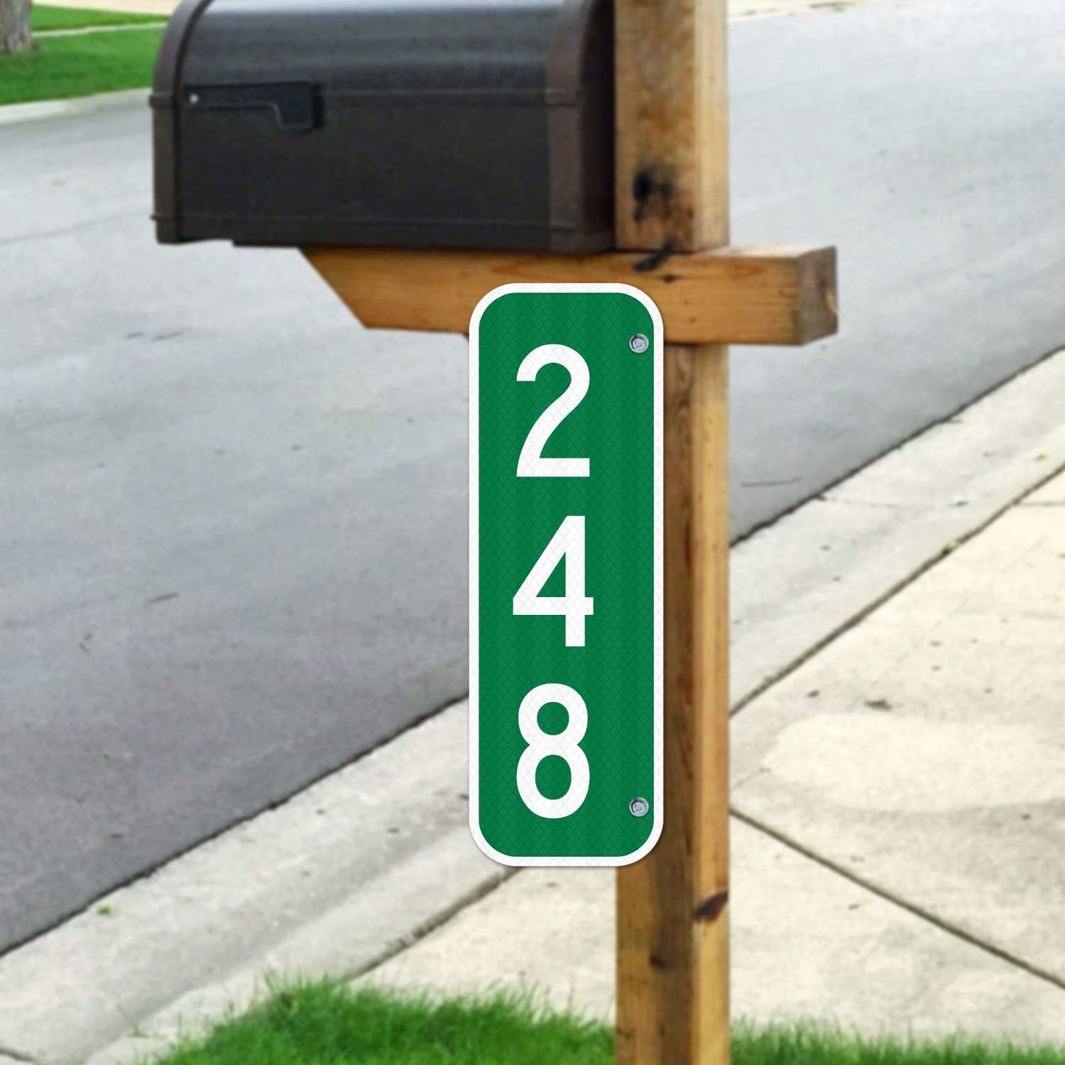 911 Address Number Sign, Custom Emergency Reflective Mailbox Sign, Visible Day & Night, Ideal for Driveway, Multi Unit Buildings and House, 6x12 Inches, 3M EGP Reflective .040 Aluminum, Fade Resistant,
