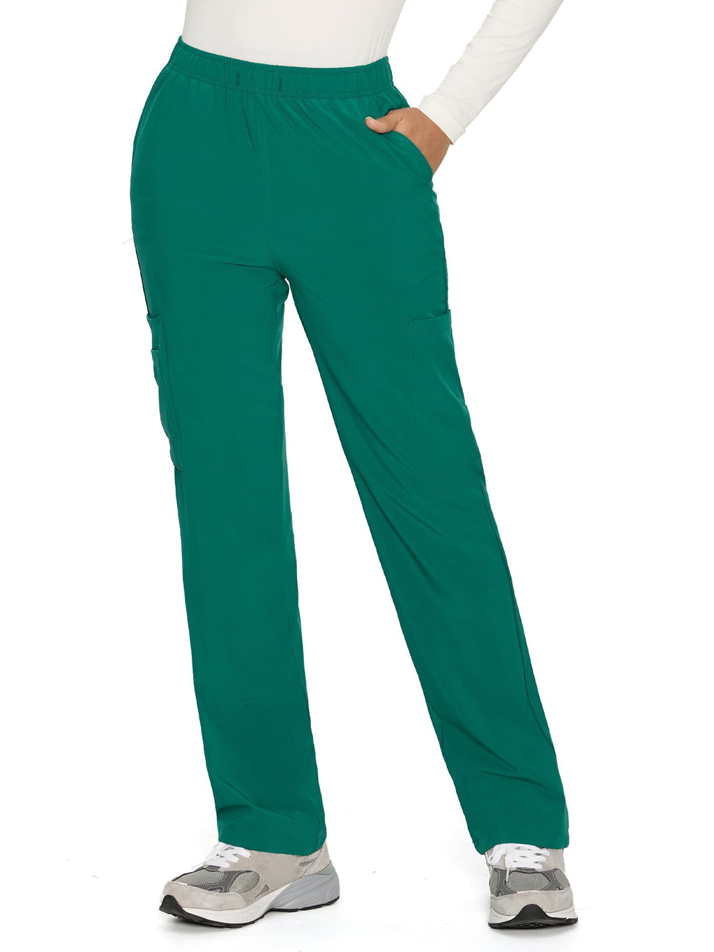 COZYFIT Straight Leg Scrub Pants for Women, Drawstring Soft Stretch, Anti-Wrinkle Women's Scrub Pants with 6 Pockets