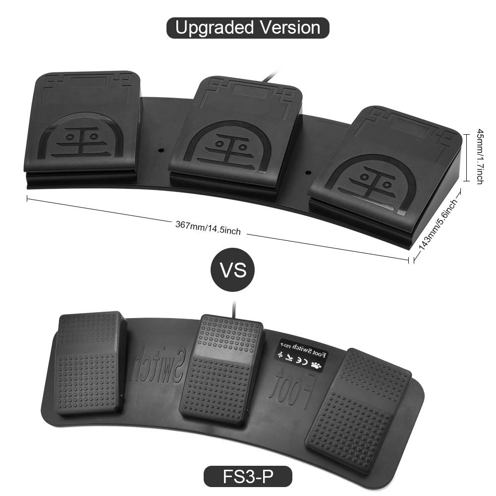 iKKEGOL Upgraded USB Single Foot Pedal Optical Switch Control One Key Program Computer Keyboard Mouse Game Action HID