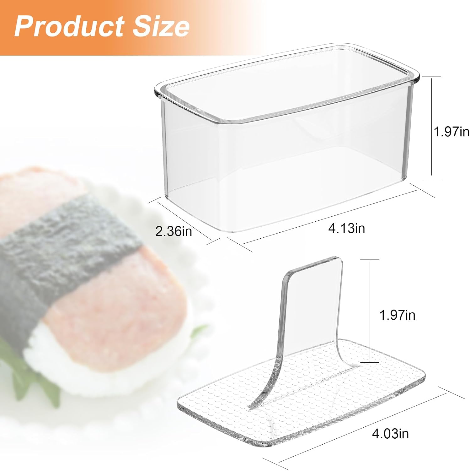 3-Piece Clear Musubi Maker Kit with Luncheon Meat Slicer - Non-Stick Onigiri Press Mold, BPA-Free Sushi Mold for Hawaiian Musubi