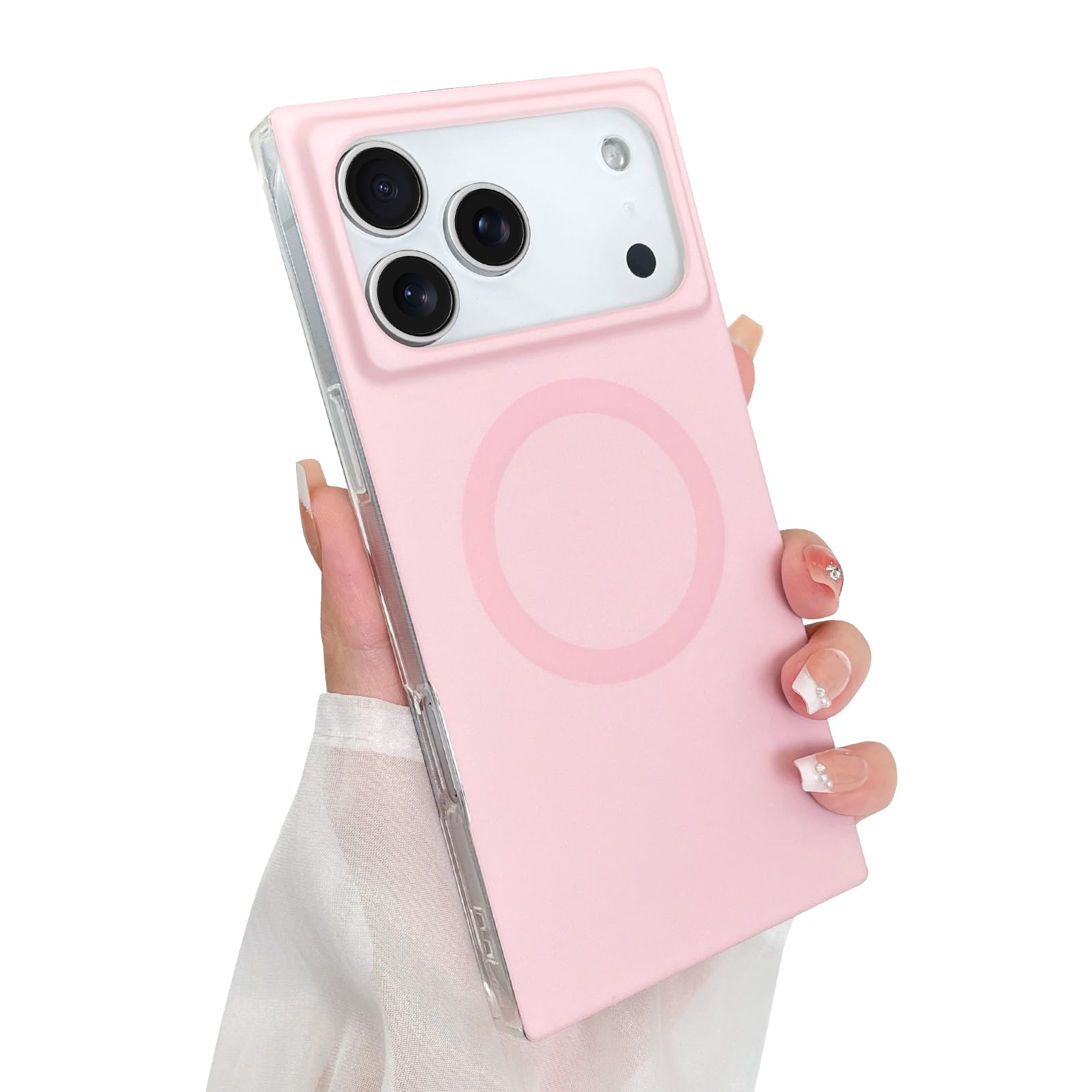 Cute Case for iPhone 13 Pro Case for Women Girls with Iridescent Cloud Pattern Design, Aesthetic Trendy Girly Matte Glitter Sparkly Rainbow Rectangle Protective Phone Cover, Sun Set Sky