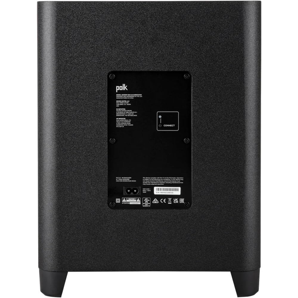 Polk Audio MagniFi Max AX 5.1.2 Channel Sound Bar with 10" Wireless Subwoofer, Dolby Atmos and DTS:X Certified, Polk's Patented VoiceAdjust & SDA Technologies, TV Speakers, Easy Setup, Black