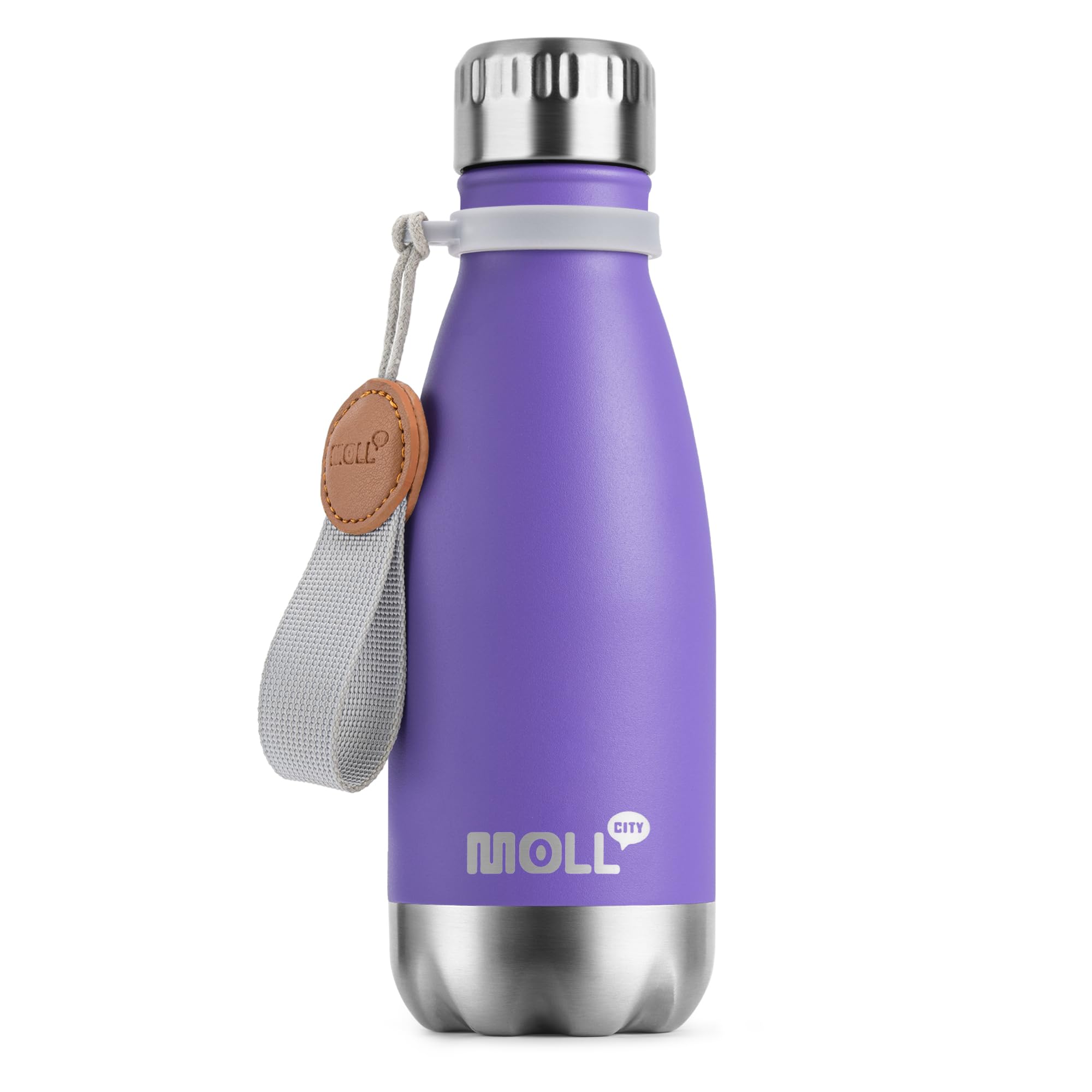 9 oz Water Bottle for Kids-Small Stainless Steel Water Bottle for School Vacuum Insulated Metal Leak Proof Cola Shape Water Flask for Boys Girls(Baby Blue)