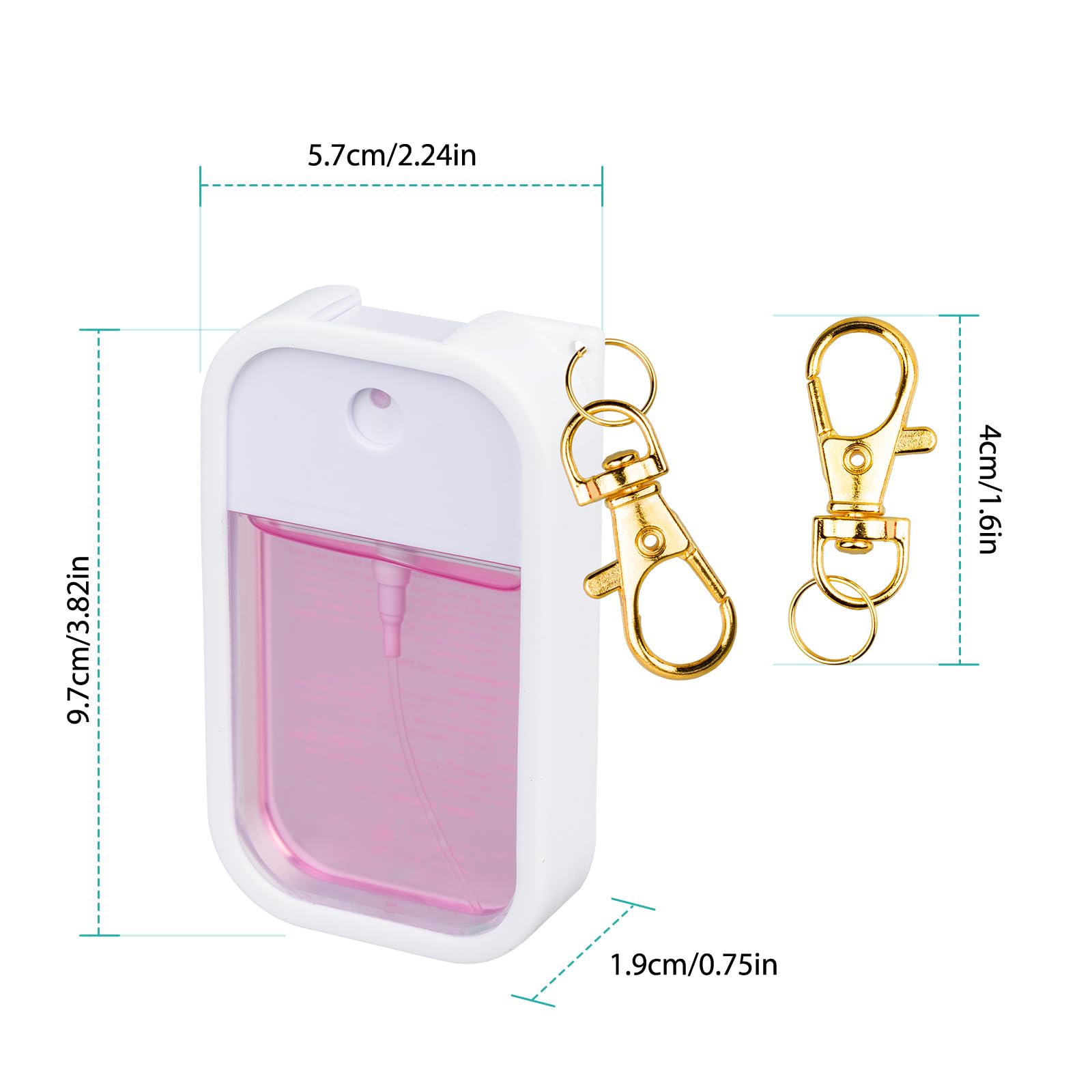 VANEST Silicone Case Compatible with Touchland Hand Sanitizer Spray, Protective Case with Keychain for Spray 1 fl oz