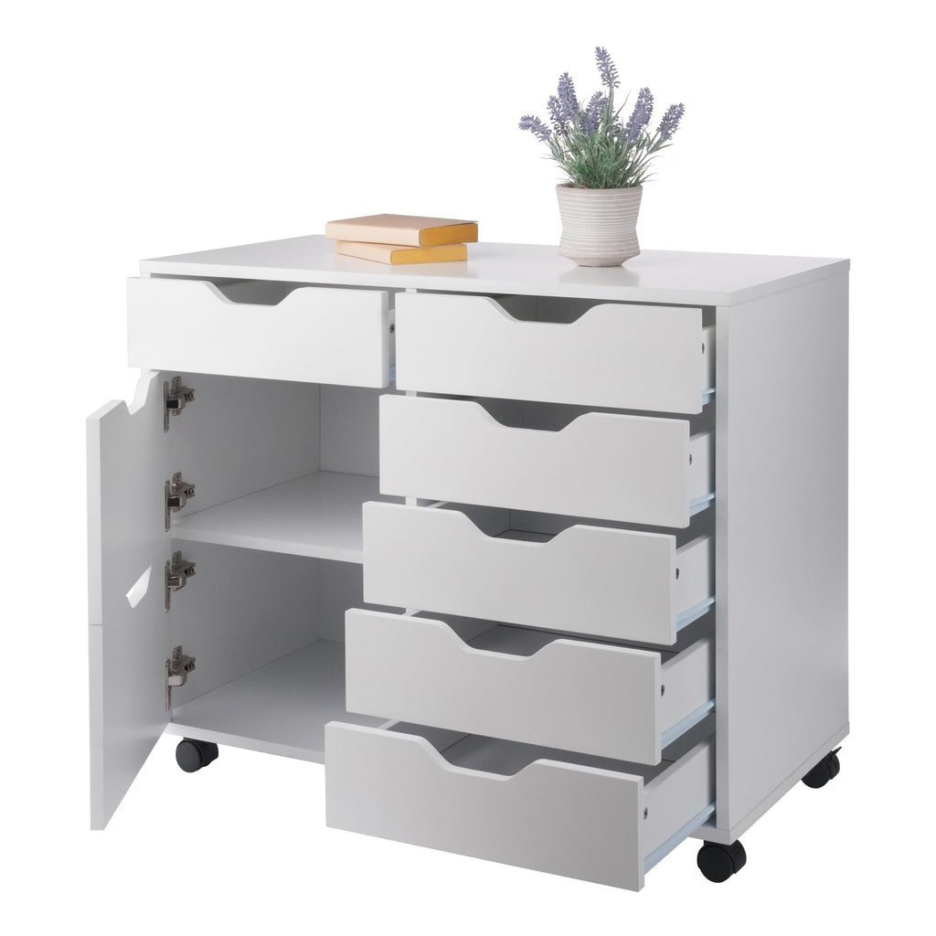 Winsome Halifax Mobile Storage Cabinet with Doors & Drawers, Stylish & Functional Home Storage Cabinet for Filing, Kitchen Organization, Moveable Furniture for Office, Dorms, Apartments