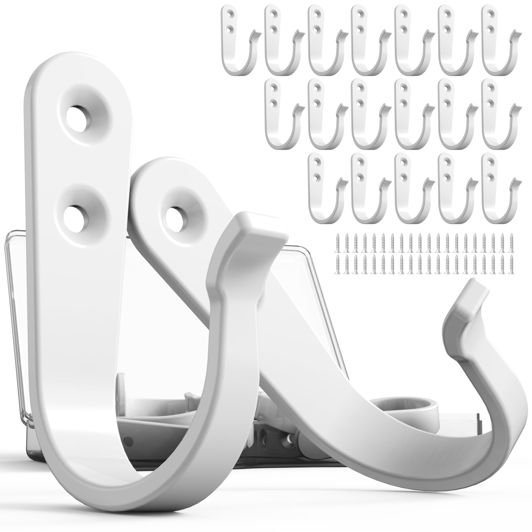 BREYDROK 20PCS Heavy Duty Metal Coat Hooks for Wall, Single Prong Hanging Hooks with 40 Screws for Towels, Backpacks, Hats & Dog Leashes