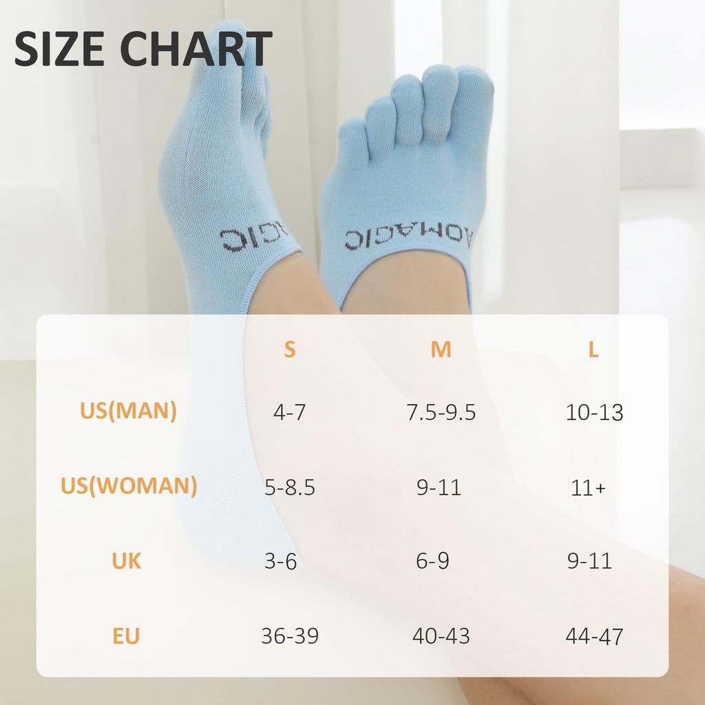 Toe Socks No Show for Women & Men Running Five Fingers Athletic Invisible Liner Socks, Moisture Wicking