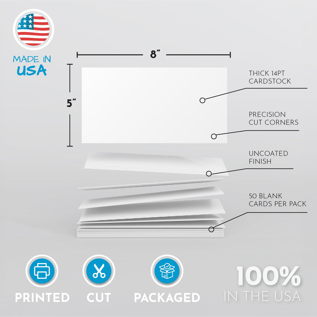 Home Advantage 2x3.5 Blank Index Cards - Our 50 Pack of Blank Note Cards Use Heavy Duty Cardstock to Make Them Bleed Proof - These Plain Index Cards Make Great Blank Business Cards & Blank Flashcards