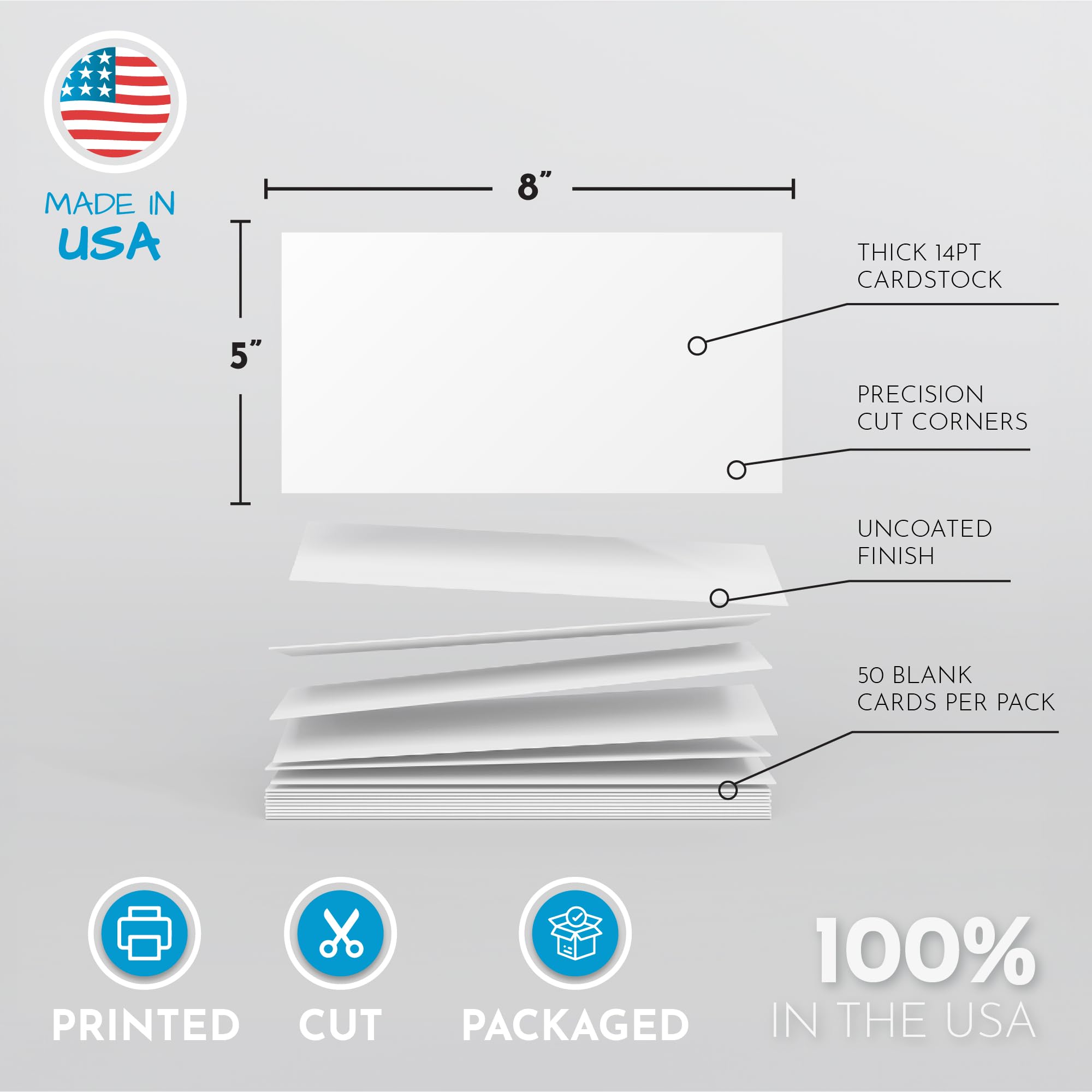 Home Advantage 2x3.5 Blank Index Cards - Our 50 Pack of Blank Note Cards Use Heavy Duty Cardstock to Make Them Bleed Proof - These Plain Index Cards Make Great Blank Business Cards & Blank Flashcards
