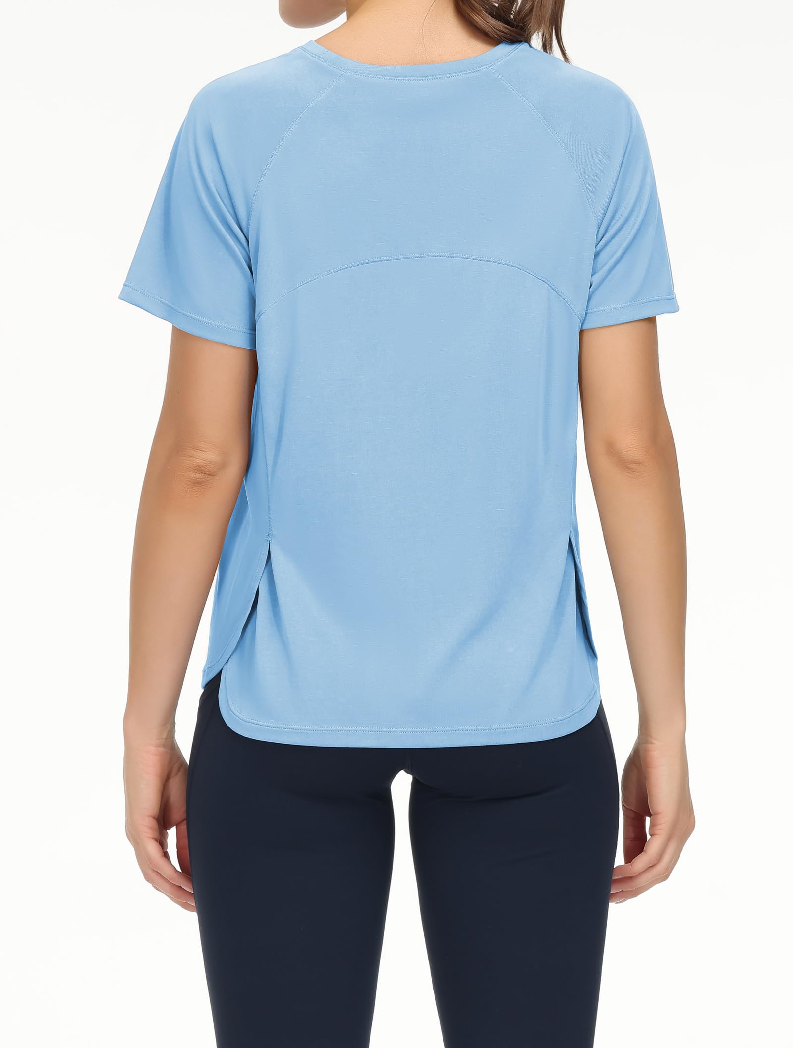 THE GYM PEOPLE Women's Short Sleeve Workout Shirts Breathable Yoga T-Shirts with Side Slits Athletic Tee Tops