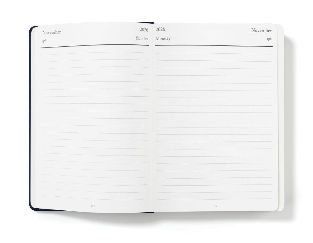 Wykeham's Executive 2026 Daily Journal Planner – US Public Holidays & Format – Customization Available (Brown, 6" x 4.5")