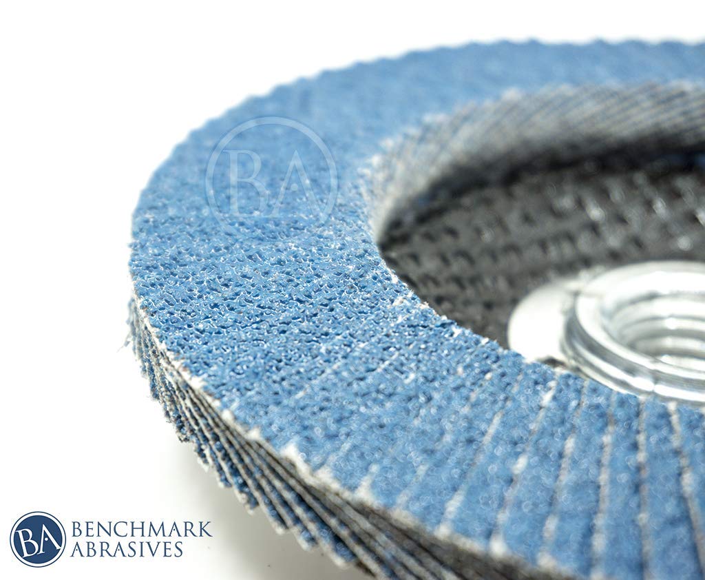 Benchmark Abrasives 4.5" x 5/8"-11 Premium High Density Jumbo Zirconia Type 29 Flap Discs 4 1/2 for Angle Grinder, Sanding Discs, Finishing - Grinding Wheels 4 1/2 Inch (10 Pack) - 40 Grit