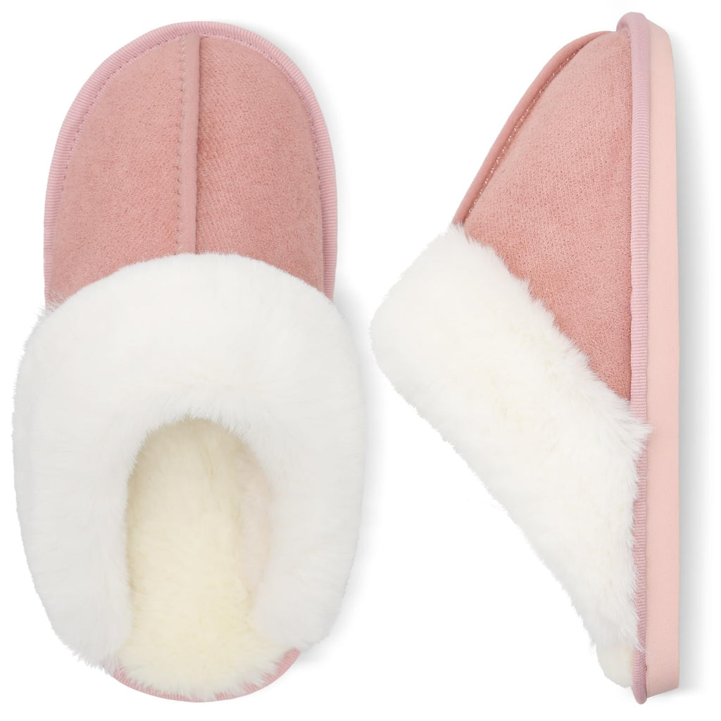 Besroad Winter Fuzzy House Slippers Sandals Plush Faux Fur Fluffy Flats Slippers Warm Slide Shoes for Women