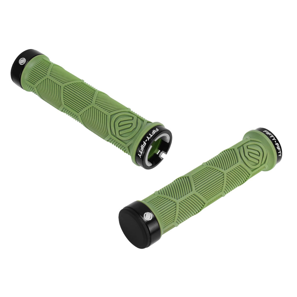 FIFTY-FIFTY Double Lock-On Mountain Bike Grips, Bicycle Handlebar Locking Grips, Non-Slip MTB Handle