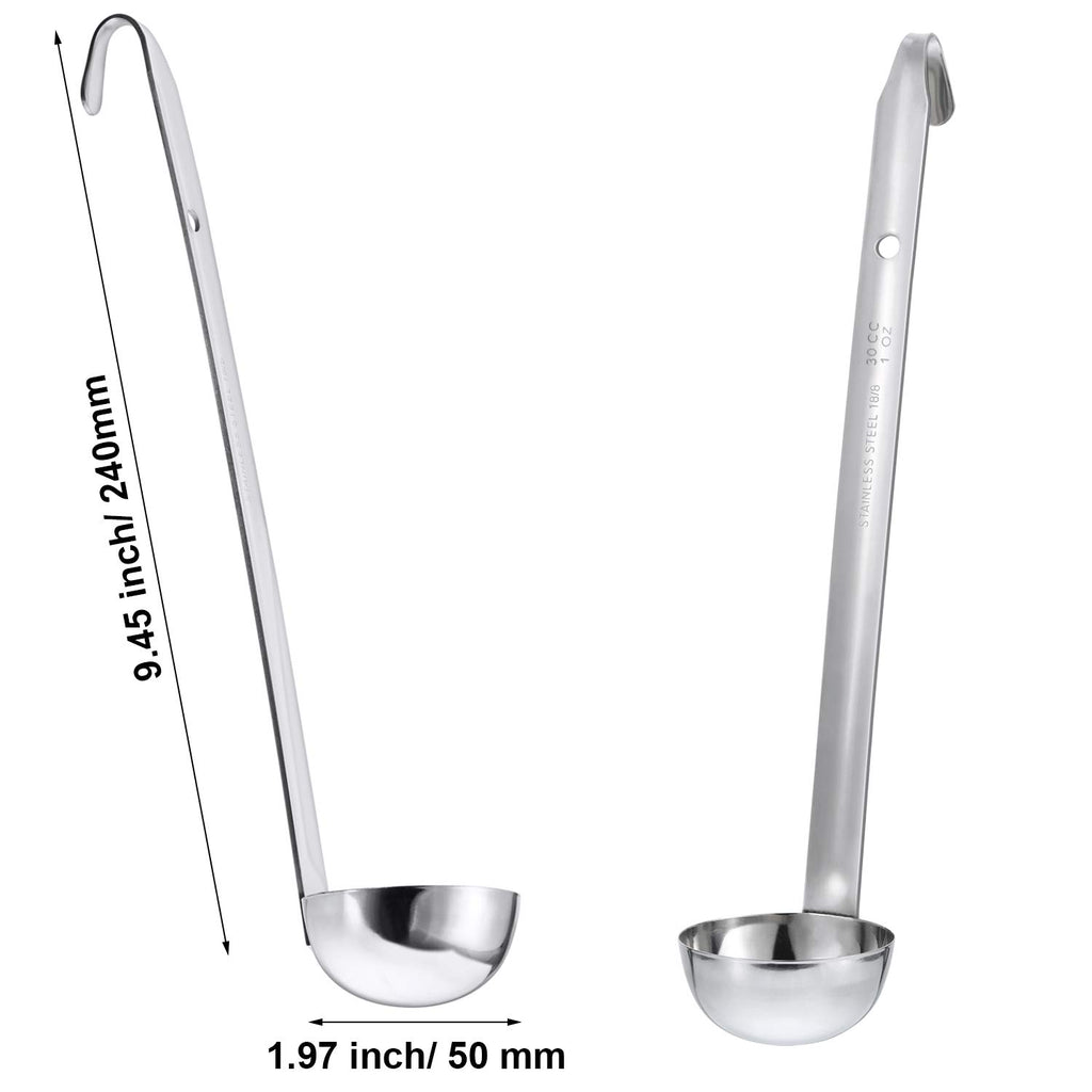 meekoo 1 Pieces Stainless Steel Ladle Soup Handle Ladle with Pouring Rim for Kitchen Cooking Soup Sauce (1 oz)