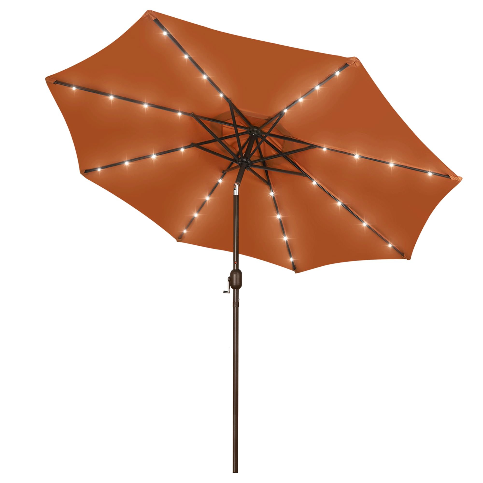 Blissun 9 ft Solar Umbrella, 32 LED Lighted Patio Umbrella, Table Market Umbrella, Outdoor Umbrella for Garden, Deck, Backyard, Pool and Beach (Light Blue)