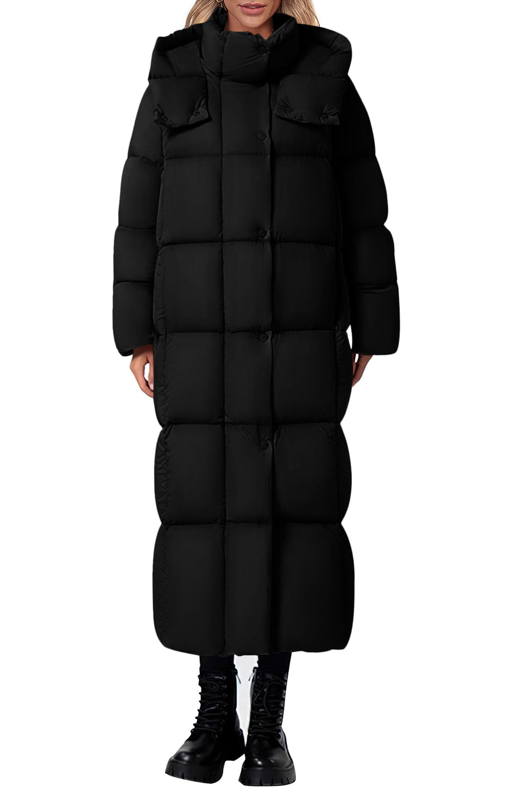 PRETTYGARDEN Women's Winter Long Puffer Coats Hooded Zip Up Casual Thickened Down Jackets Trendy Warm Clothes Outerwear