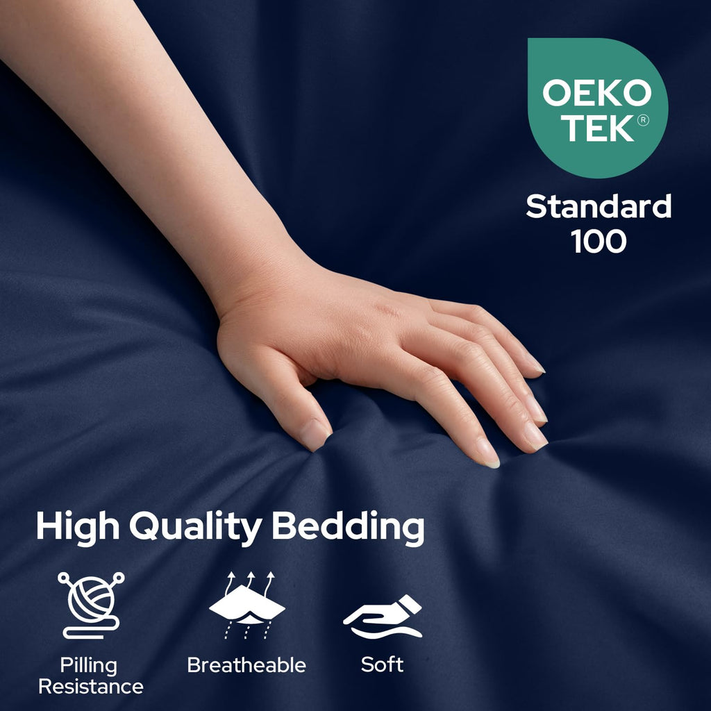 HOMEIDEAS Full Size Bed Sheets - 6 Piece Set (Aqua Blue) - Extra Soft Brushed Microfiber 1800 Bedding Sheets, Deep Pocket, Wrinkle & Fade Free