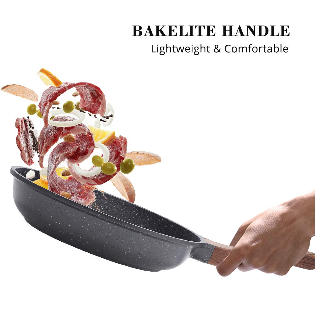 SENSARTE Nonstick Ceramic Frying Pan 8-Inch, Healthy Non Toxic Skillet, Induction Compatible Omelet Pan with Heat Resistant Handle, PFAS-Free, Cream White