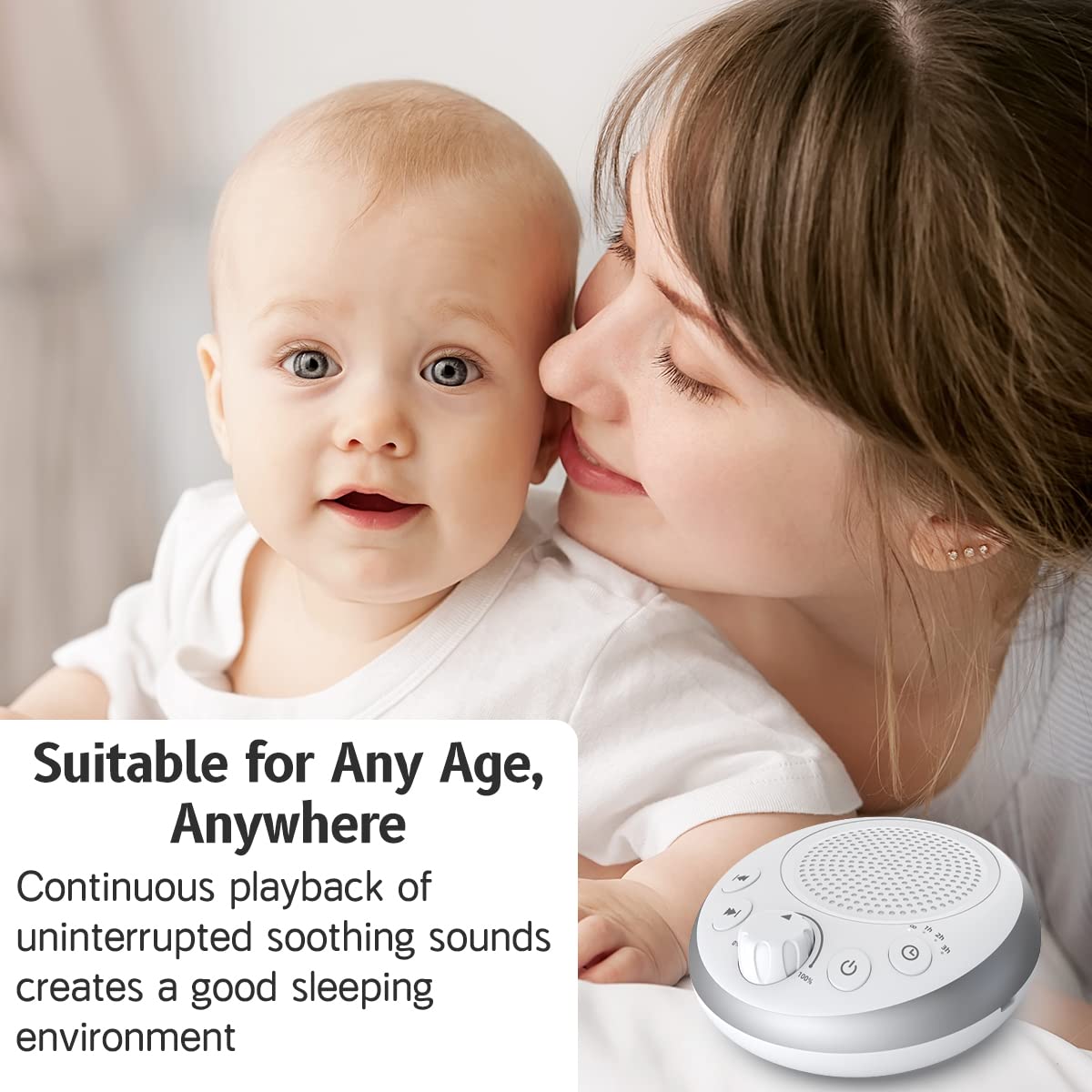 Brown Noise Sound Machine White Noise Machine Nonstop 30 Soothing Sounds Sound Therapy for Baby Kids Adults Sleep Machine 36-Level Vol Auto-Off Timer Memory Function for Home Travel Office