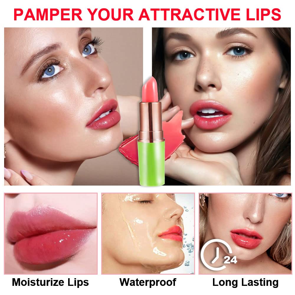 evpct 2Pcs Blueberry Tinted Lip Balms PH Lip Color Changing Lipstick Balm Stain Gift Set Queen for Women Girls Korean Mood Long Lasting Color Change Light Pink Lipstick Lip Tint Plumper Gloss