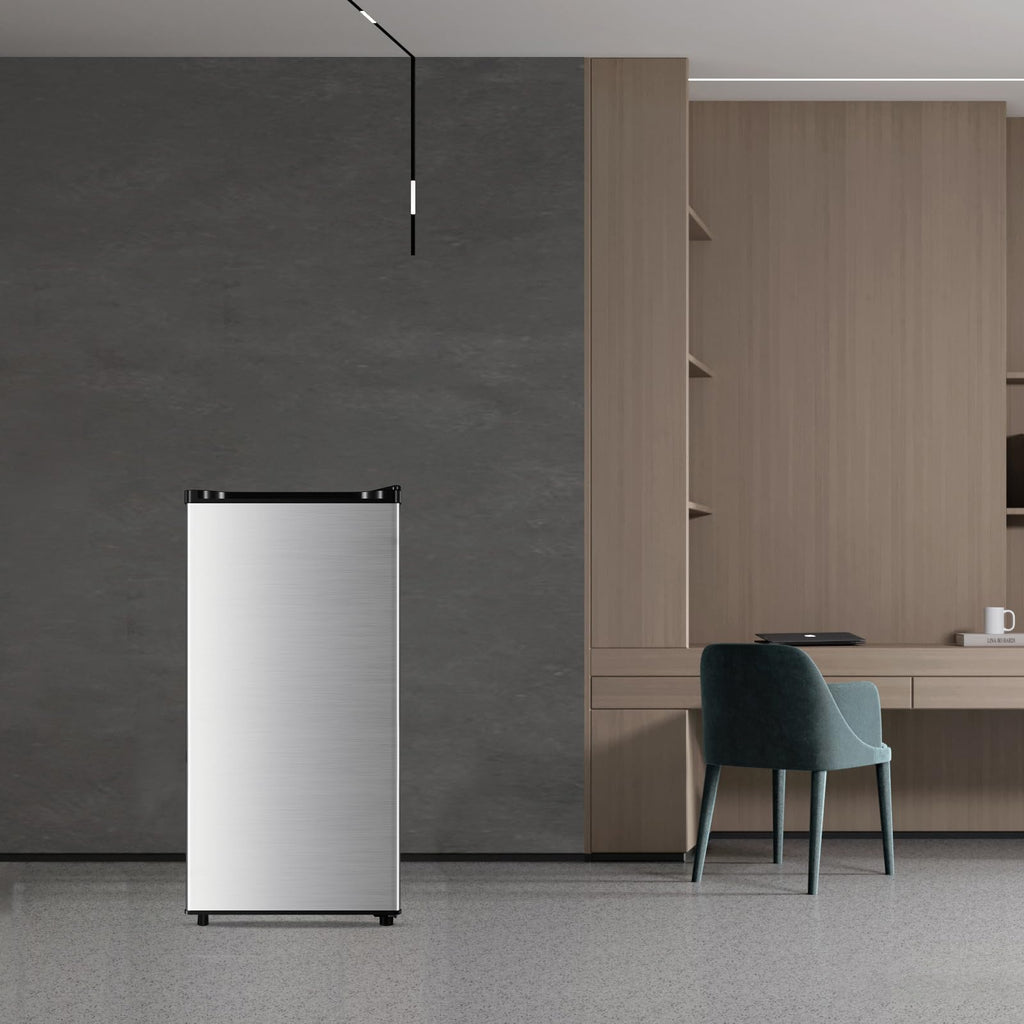 HAILANG 3.1 Cu.Ft Mini Fridge with Freezer, Single Door Mini Refrigerator, 5 Settings Temperature Adjustable, Compact Refrigerator for Apartment,Dorm, Office, Bedroom