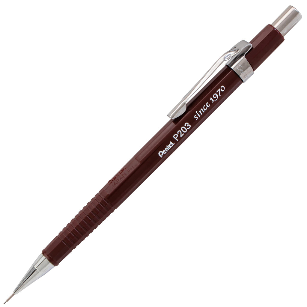 Pentel Sharp Mechanical Pencil, (0.3mm), Extra Fine Line, Brown Barrel, Pack of 4 (P203PF4E)