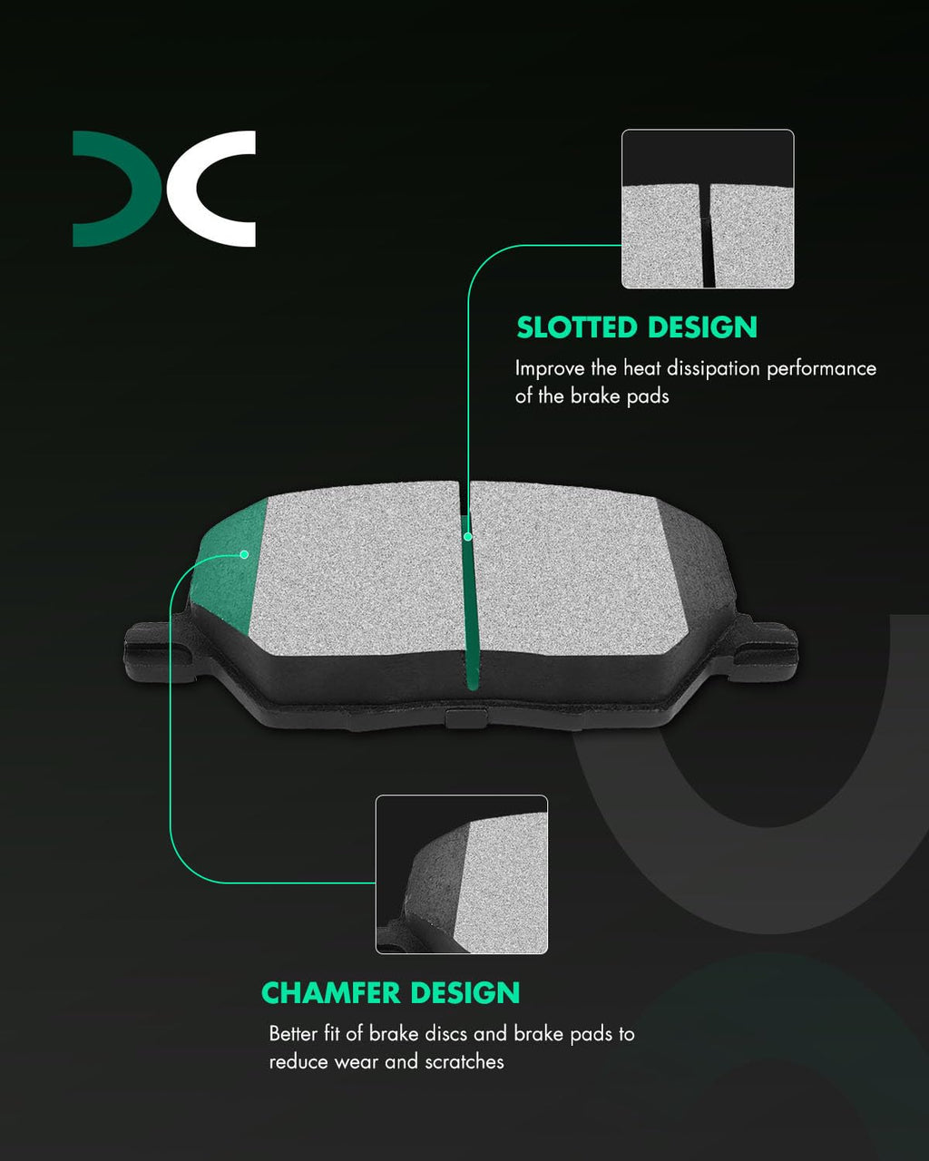 SCITOO D815 D905 Front Rear Ceramic Brake Pads Sets Fit For INFINITI For G35 2003-2005,For Nissan For 350Z 2003-2005 | For Altima 2007-2013 | For Juke 2011-2017 | For Sentra 2007-2012