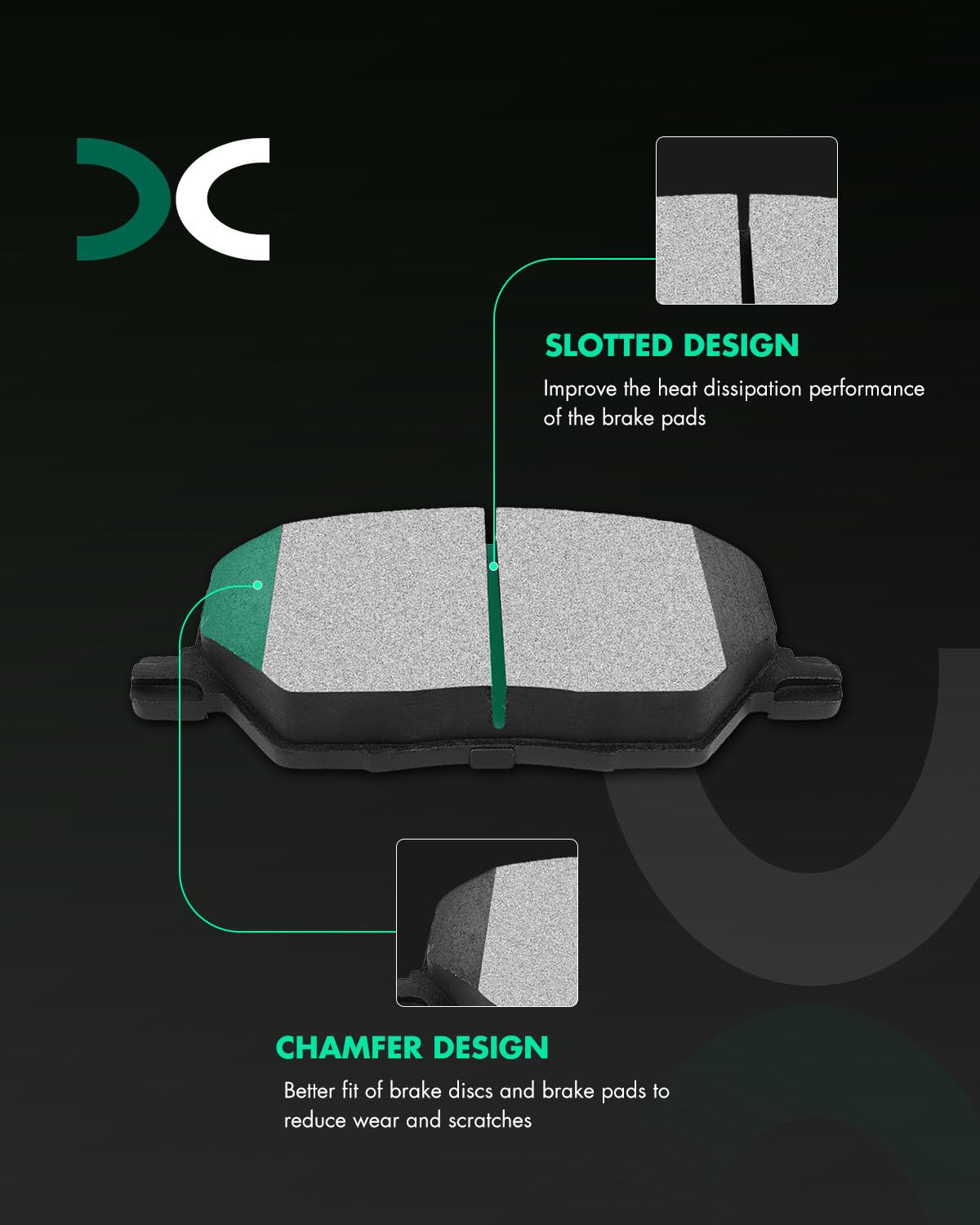 SCITOO D815 D905 Front Rear Ceramic Brake Pads Sets Fit For INFINITI For G35 2003-2005,For Nissan For 350Z 2003-2005 | For Altima 2007-2013 | For Juke 2011-2017 | For Sentra 2007-2012