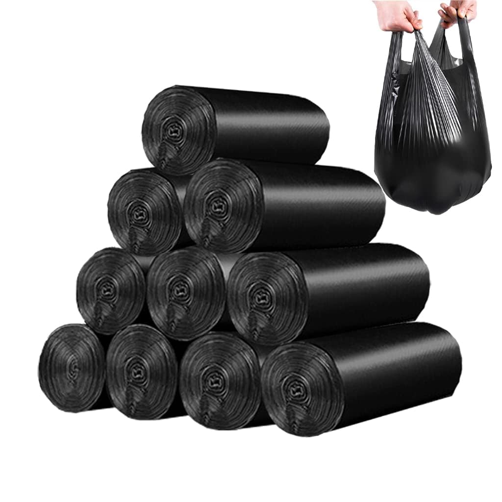 4 Gallon Trash Bag,Small Black Trash Bags 200 Counts Thicken Value Bathroom Trash Can Bin Liners,Small Garbage Bags with Handles for Kitchen Bathroom Office Waste Basket