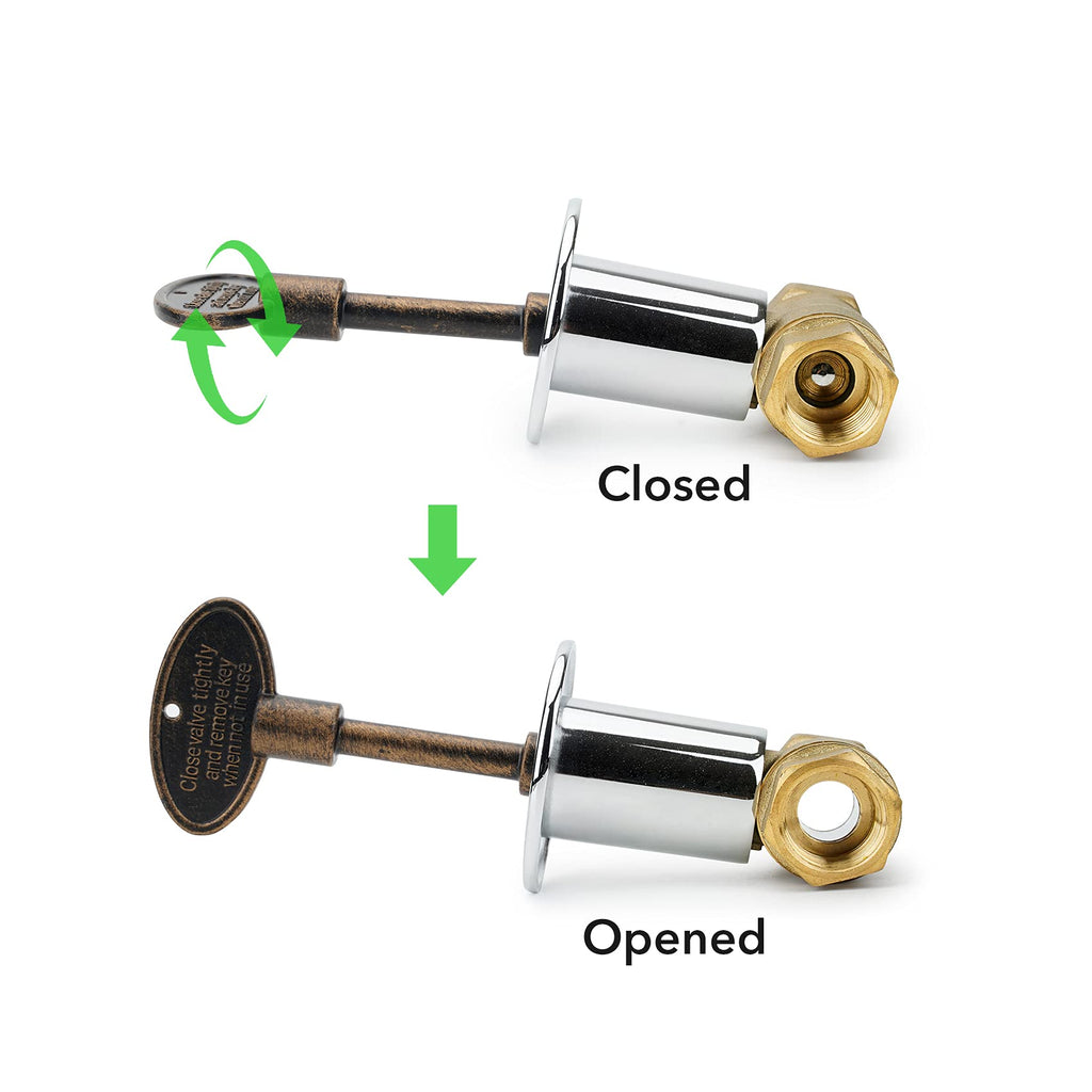 Stanbroil 3-Inch Gas Valve Key Fits 1/4" and 5/16" Turn Ball Valve for Gas Fire Pits and Fireplaces, Polished Chrome