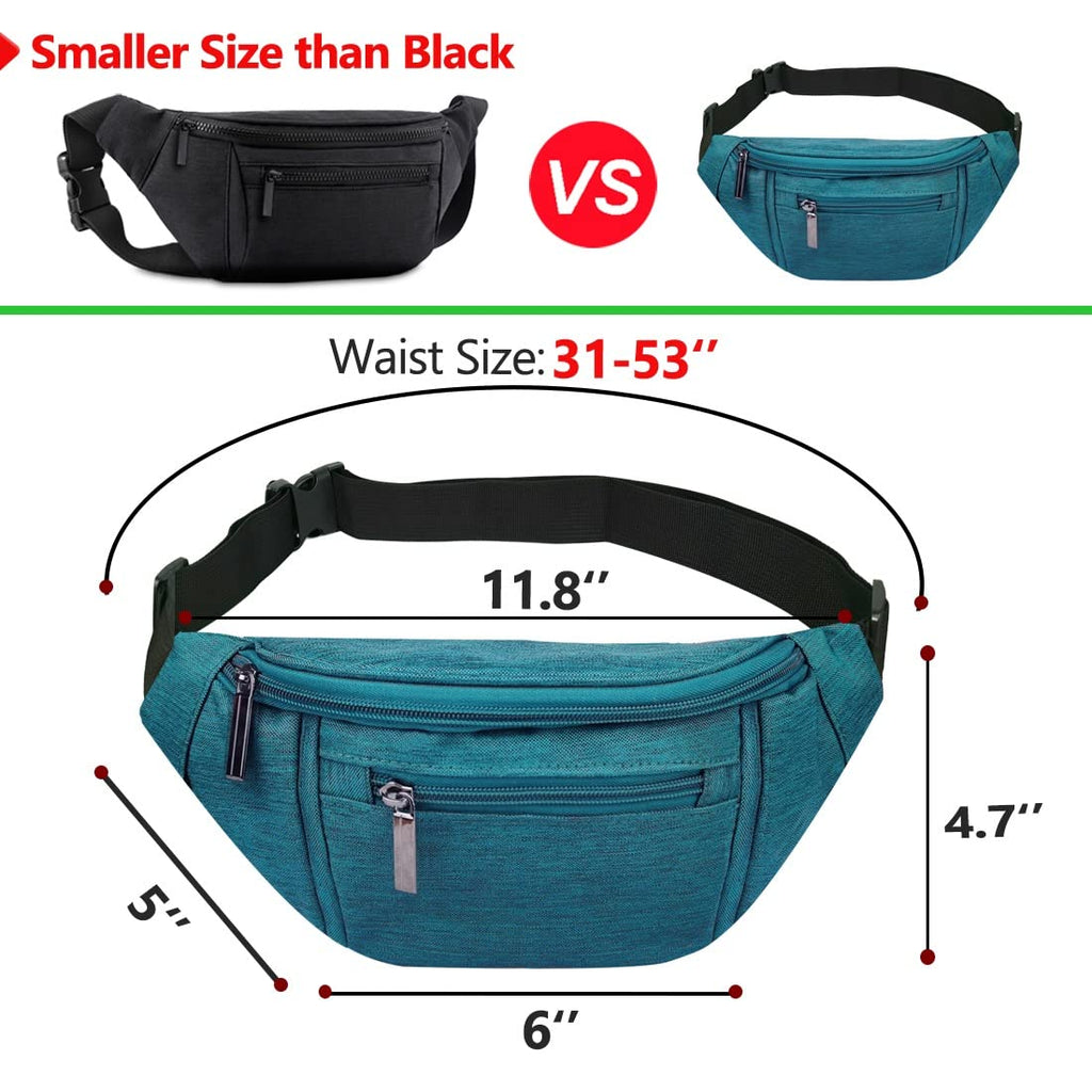 Fanny Pack for Men Women,Crossbody Waist Bag Pack,Belt Bag for Travel Walking Running Hiking Cycling,Easy Carry Any Phone,Wallet (Black)
