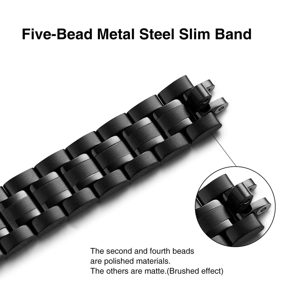 STIROLL Thin Replacement Band Compatible for Apple Watch 38mm 40mm 41mm 42mm(Series 11 10), Stainless Steel Metal Wristband Women Men for iWatch Ultra SE Series 9 8 7 6 5 4 3 2 1, Black