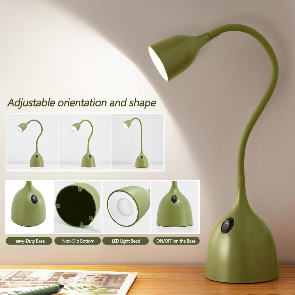 EJIAXIN Gooseneck Desk Lamp 360° LED Flexible Reading Light Small Desk Lamps for Small Spaces Home Office Bedroom College Dorm Desk Bookshelf Nightstand Table Lamp (Purple)