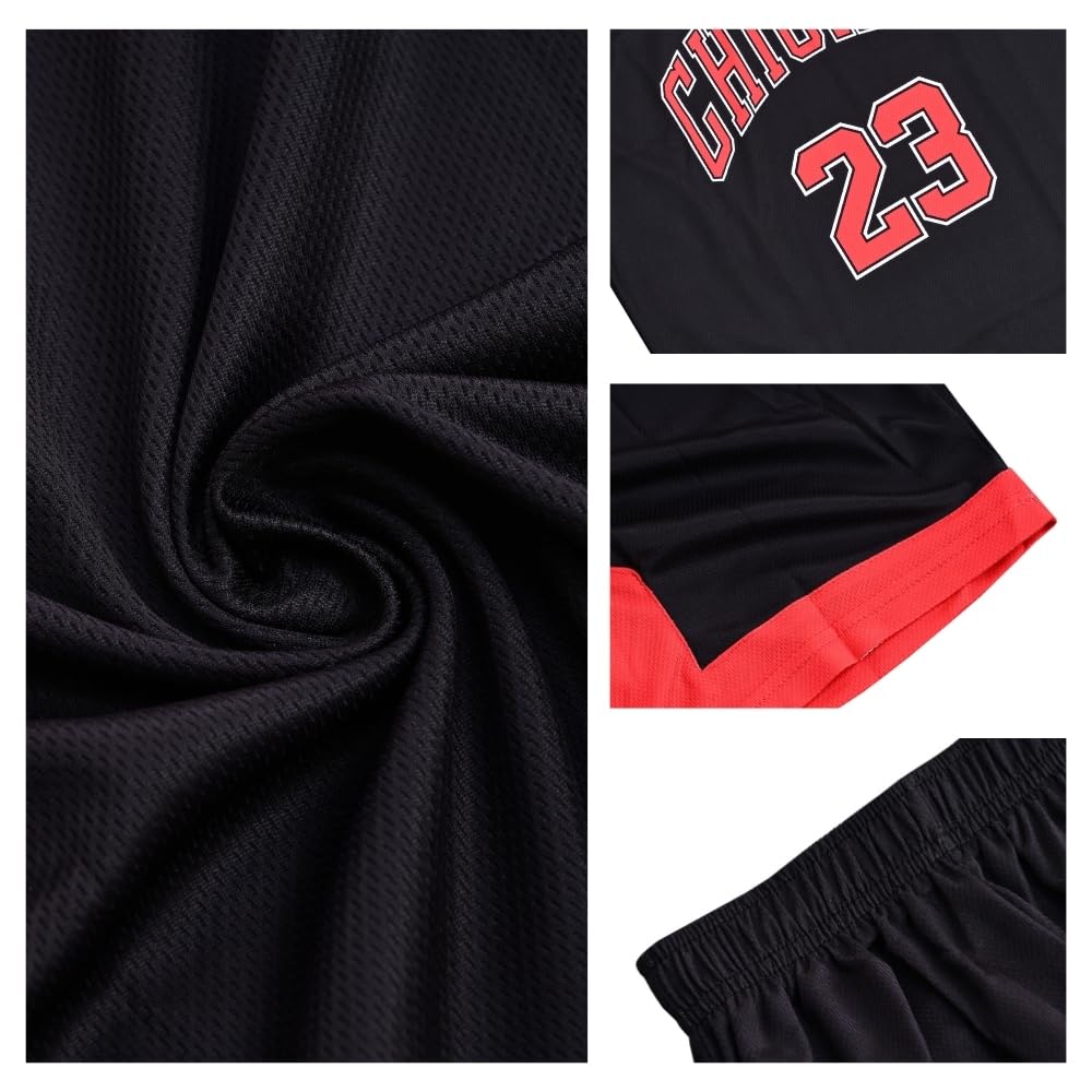 Youth Basketball Jerseys for Boys Girls Gradient Basketball Jersey Shorts for 2-14 Years Kids Training Uniform Sets