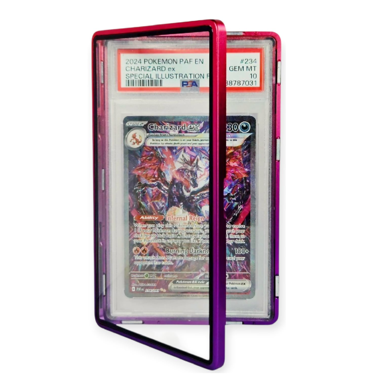 Metal PSA Slab Bumper Case UV Resistant- Safeguard Stackable Magnetic Aluminum Metal Case For Graded Cards (Black)